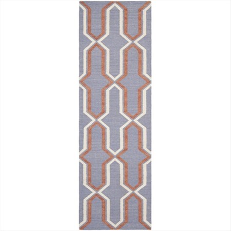 Safavieh 2 Ft. -6 In. X 14 Ft. Runner Contemporary Dhurries- Purple And Multi- Flatweave Rug DHU559A-214